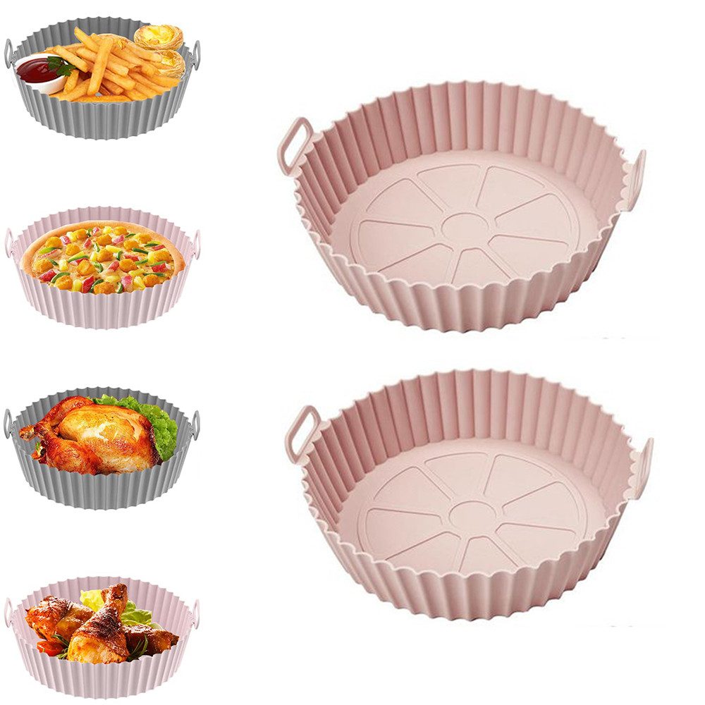 FOUORTUNATE-BEE Silikonform 2 Stück Air Fryer Silikon Backblech Wiederverwendbarer