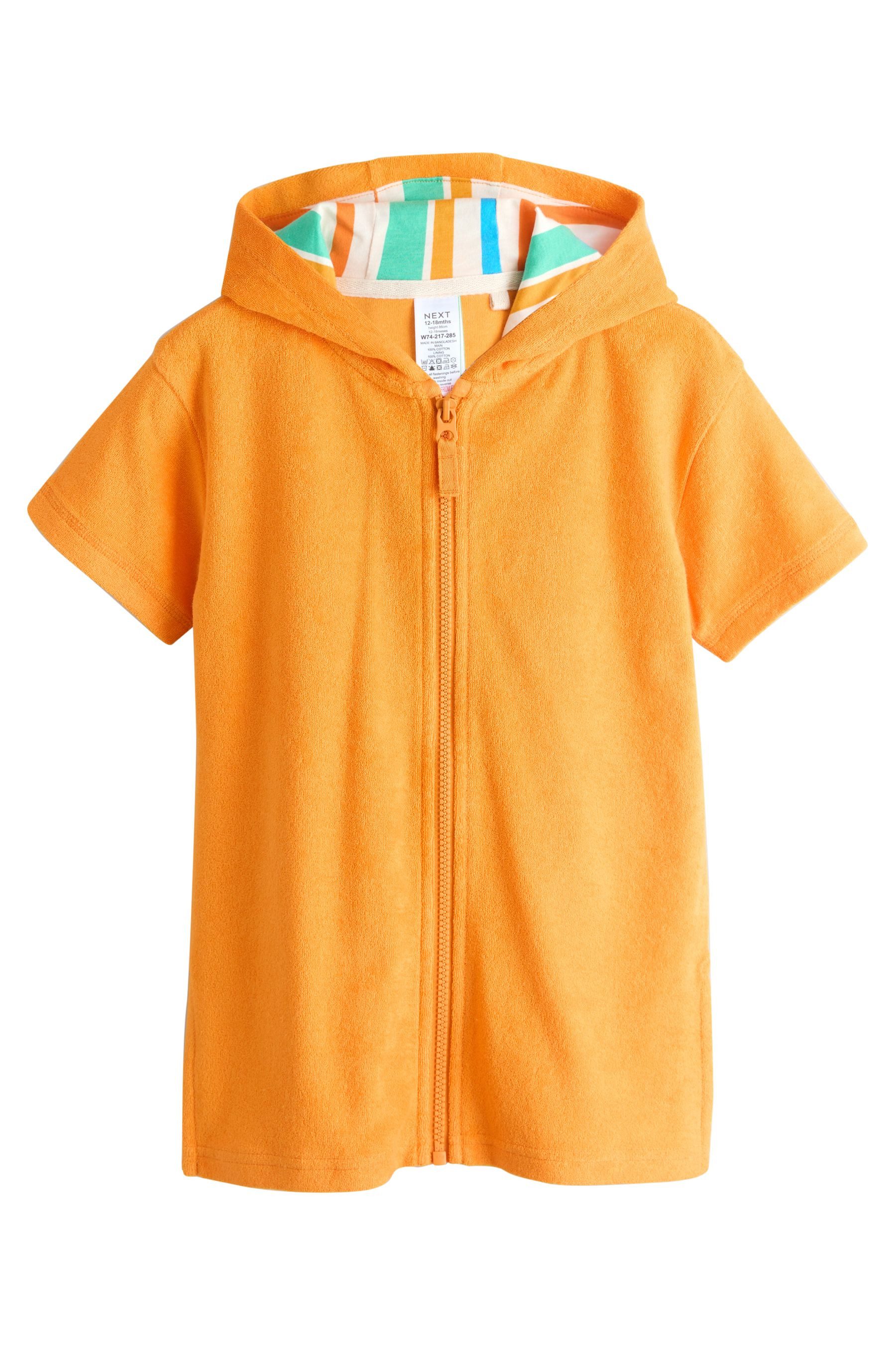 Next Badeponcho Frottee-Cover-up mit durchgehendem Reißverschluss, Baumwolle