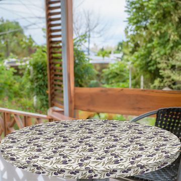 Abakuhaus Tischdecke Rundum-elastische Stofftischdecke, Olive Botanischer mit Blättern