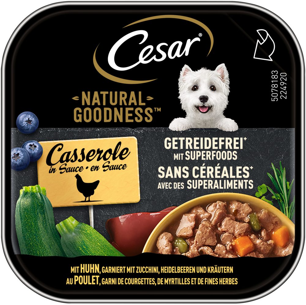 Cesar CESAR® NATURAL GOODNESS™ Schale Casserole mit Huhn 100g, Nassfutter für: Hund