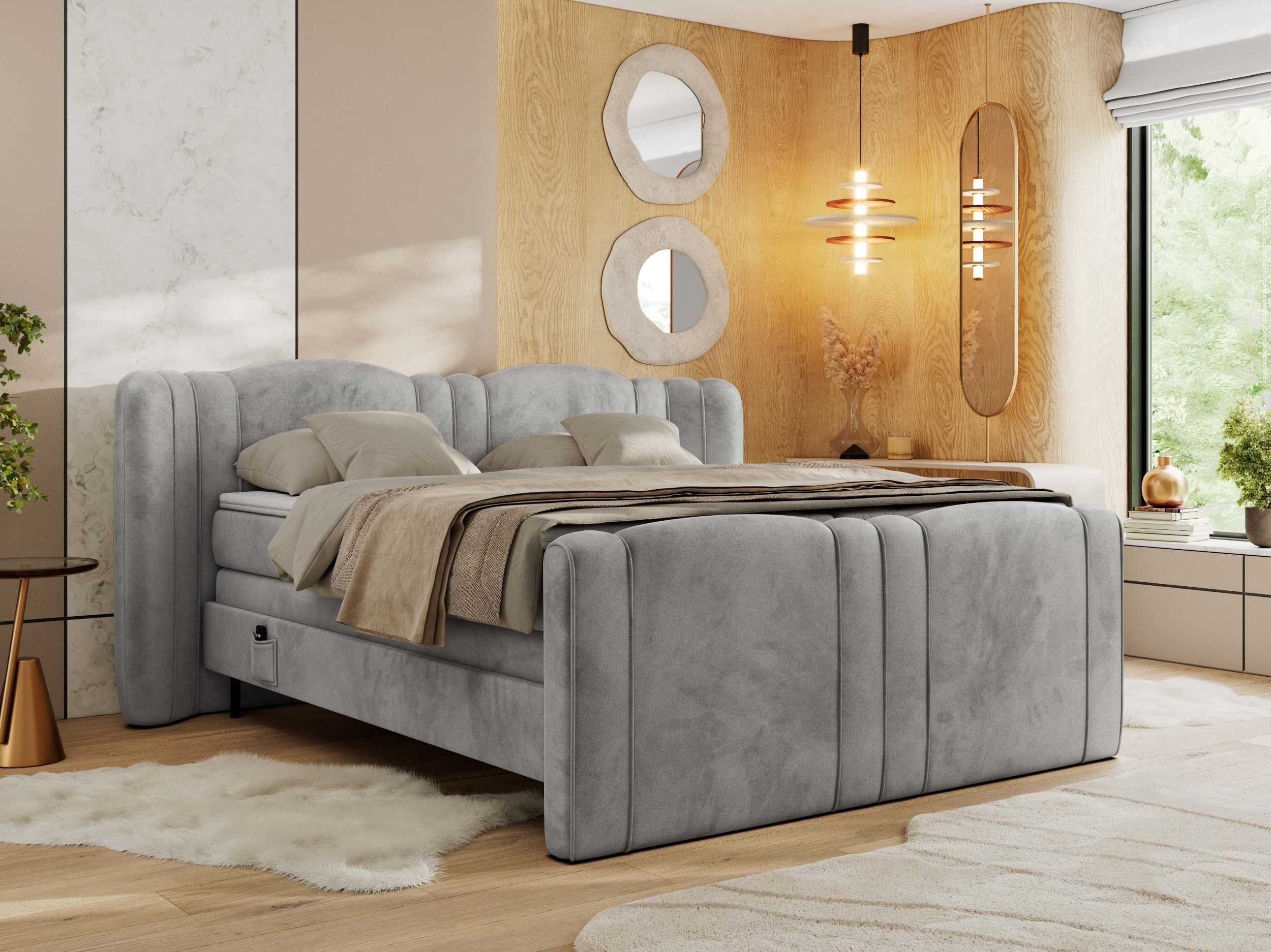 MKS MÖBEL Boxspringbett FORTINA (Multipocket-Matratzen, T30-Schaum, Toppper), Doppelbett mit Elektrisch verstellbare