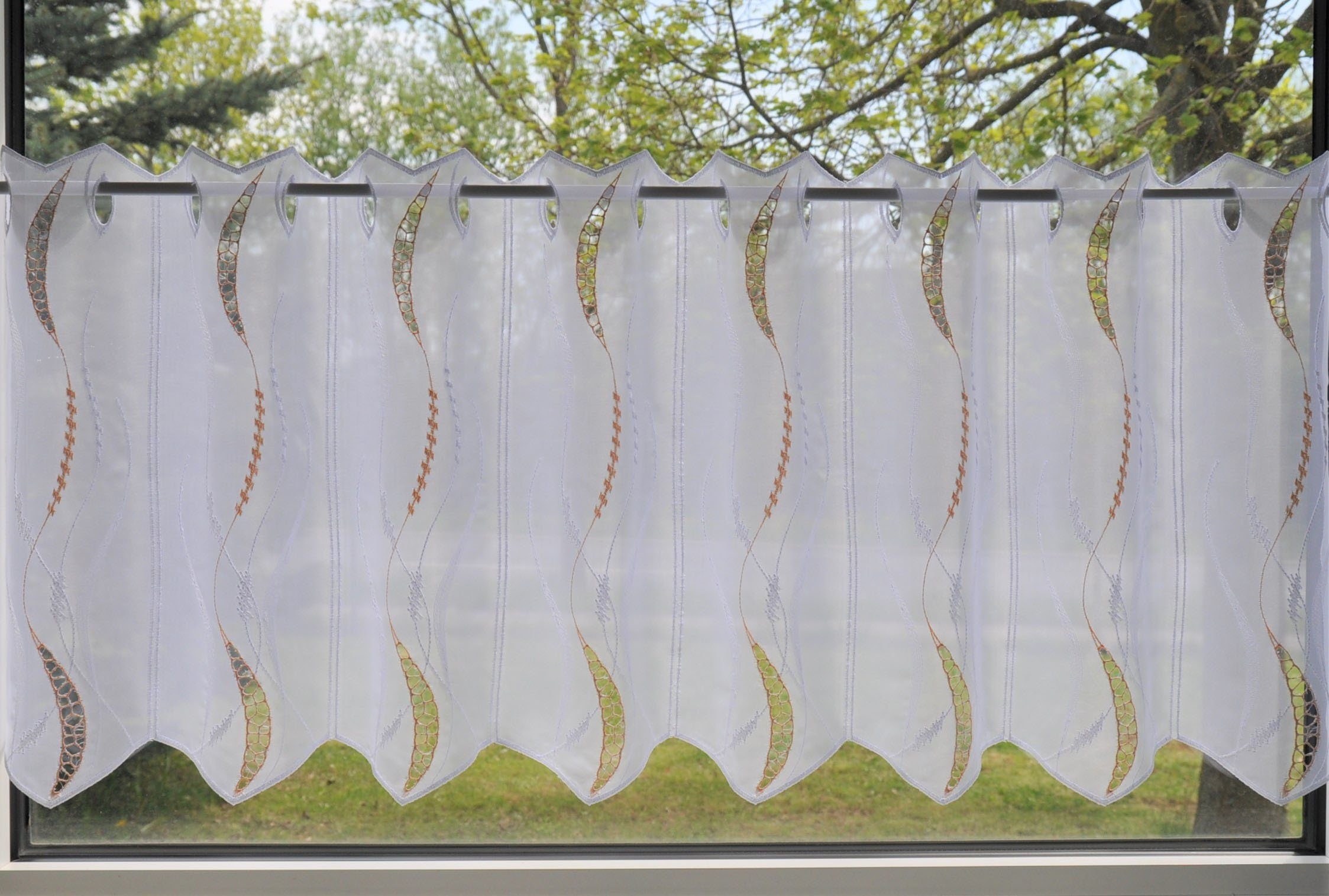 Stickereien Plauen Panneaux Elina (1 St), Stangendurchzug, halbtransparent, günstig online kaufen