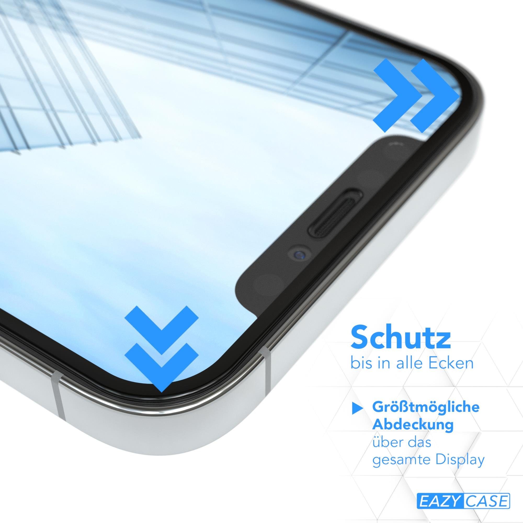 EAZY CASE Displayschutzfolie 2x Schutzglas für Apple iPhone 12 / iPhone 12 Pro, Bildschirmschutz Display Glasfolie 6,1 Zoll Panzerglas Glas 9H Folie