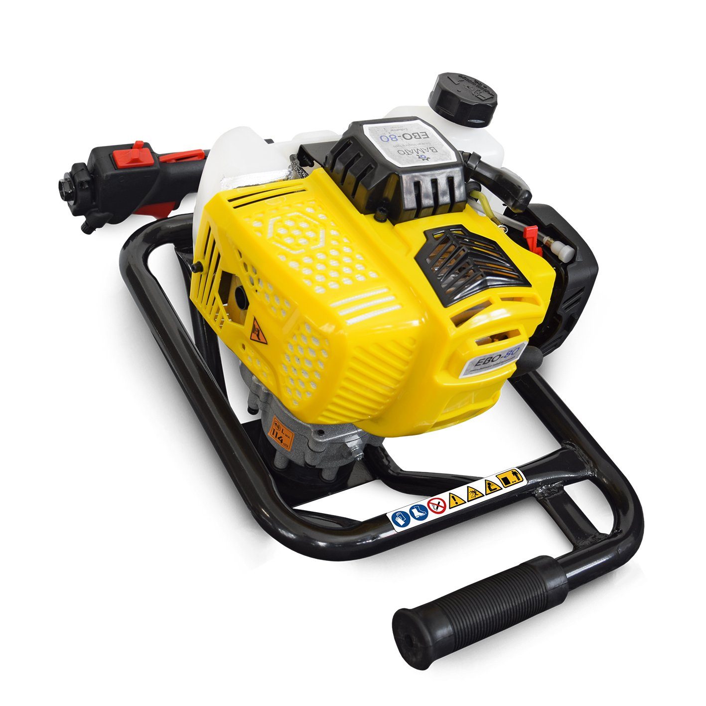 BAMATO Erdbohrer EBO-80, 2,3 kW, max. 9600 U/min, (1-tlg), stufenlose Bohrerdrehzahl, inkl. 3 Bohrer, gummierte Griffe