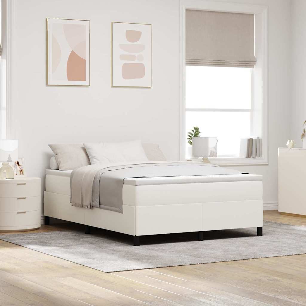 vidaXL Bett Boxspringbett Creme 160 x 200 cm Cordstoff (1-tlg)