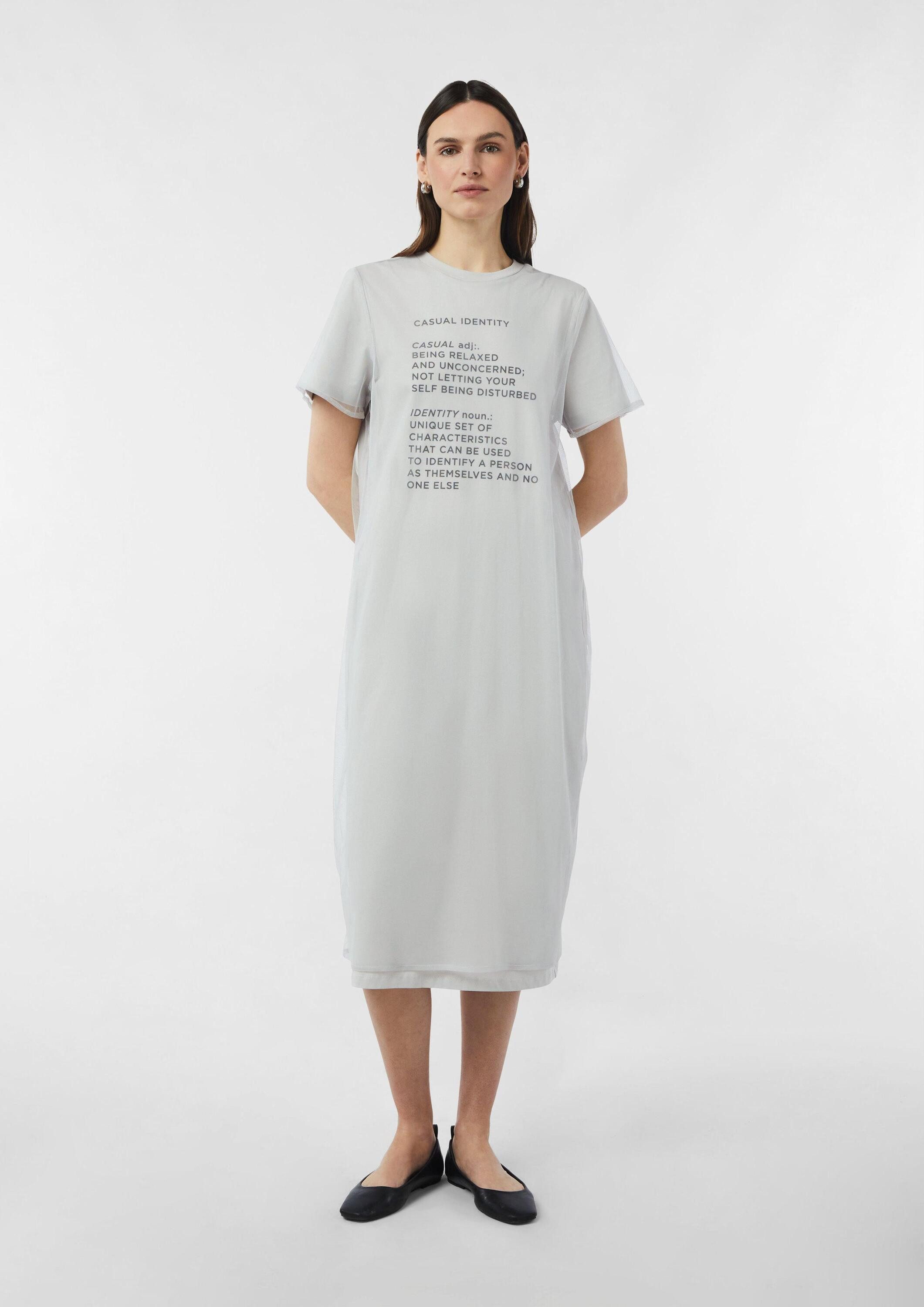 comma Midikleid Kleid T-Shirt-Kleid mit Mesh-Layer günstig online kaufen