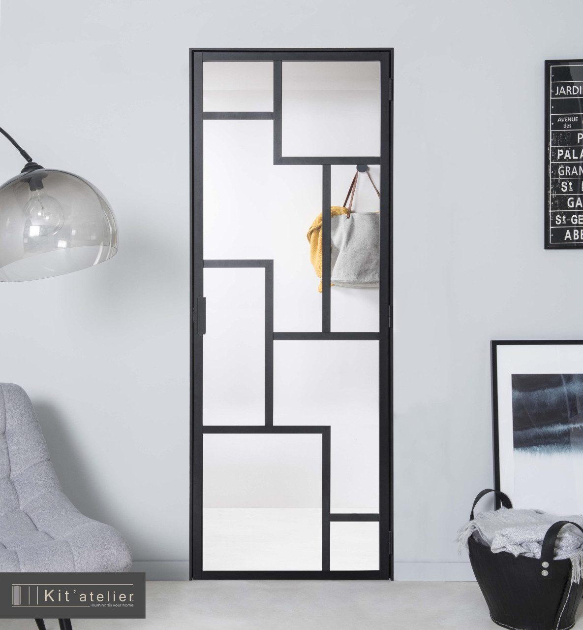 Ate Glastür Glastür Design 88 x 200,5 cm DIN rechts (Türmaß