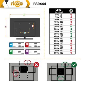 RICOO FS0444 TV-Ständer, (bis 75 Zoll, TV Standfuß mit Rollen Fernseher Stativ rollbar höhenverstellbar)