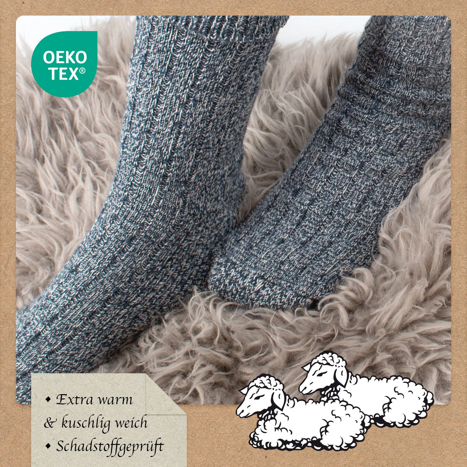 Footstar Norwegersocken Winter Norweger Socken (6 Paar) Frottee Plüschsohle – Bild 4 von 5