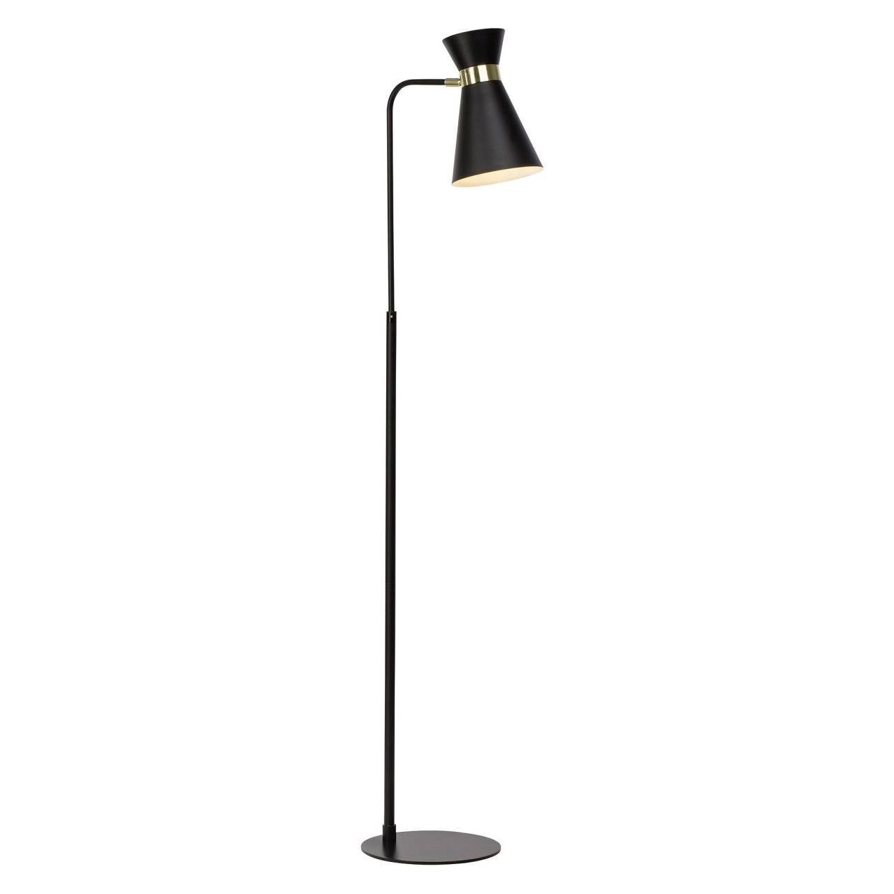 Stehlampe Brilliant A60, Standleuchte Goldy, 1x 28W, E27, schwarz-matt/gold g. 1flg Goldy Lampe