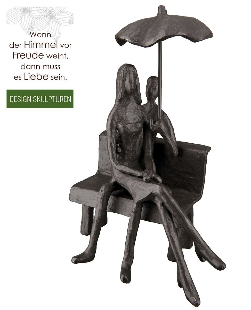 GILDE Dekoobjekt Eisen Design Skulptur Zusammenhalt brüniert - Romantische Paar Skulp