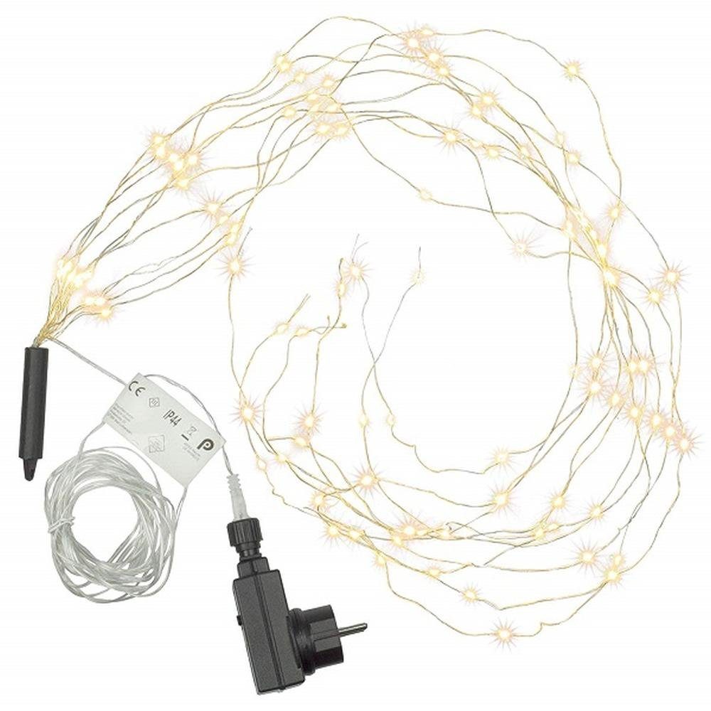 LED-Lichterkette BA11011 LED Lichterbündel Silberdraht 100er warmweiß