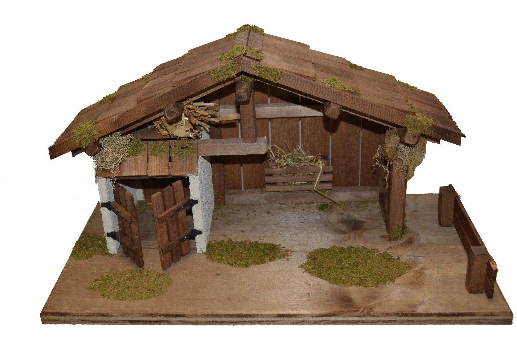Alfred Kolbe Krippe Krippenstall, mit 9,5 cm Poly-Figuren 13tlg.