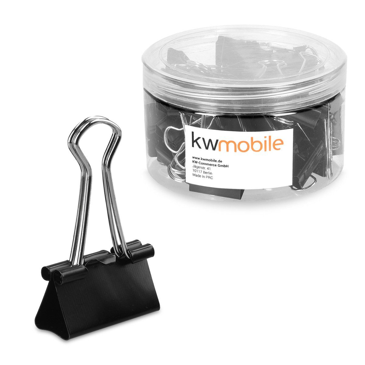 kwmobile Büroklammer 50x Foldback Klammern Set - 25mm - Vielzweckklammer Büro Clips