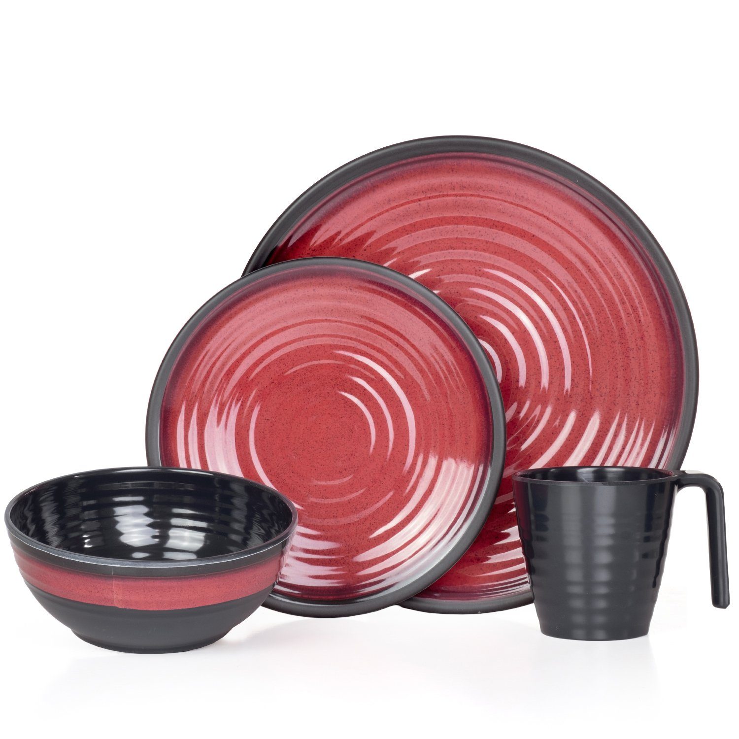 Geschirr-Set Camping Geschirr Stone Red