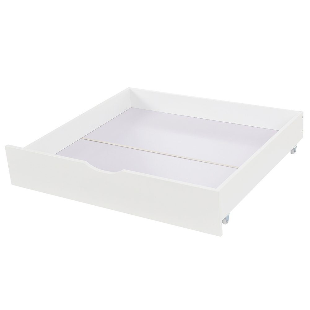 Kinderbett (1-tlg., mit Schubladen, Rausfallschutz und Lattenrost), 90 x 200 cm Hausbett Einzelbett aus massivem Kiefernholz