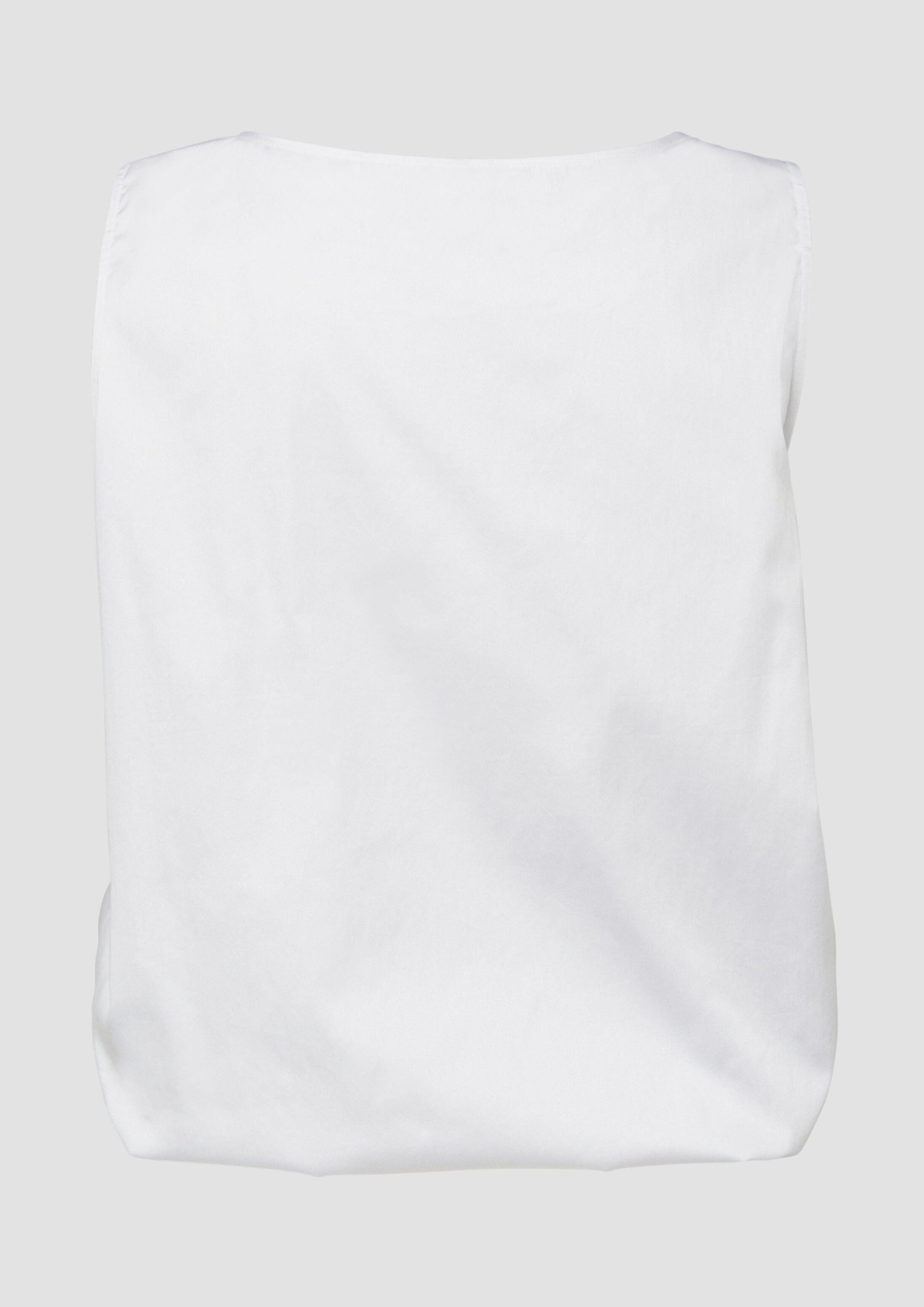 s.Oliver Blusentop Bluse Popeline-Top mit Ballon-Saum