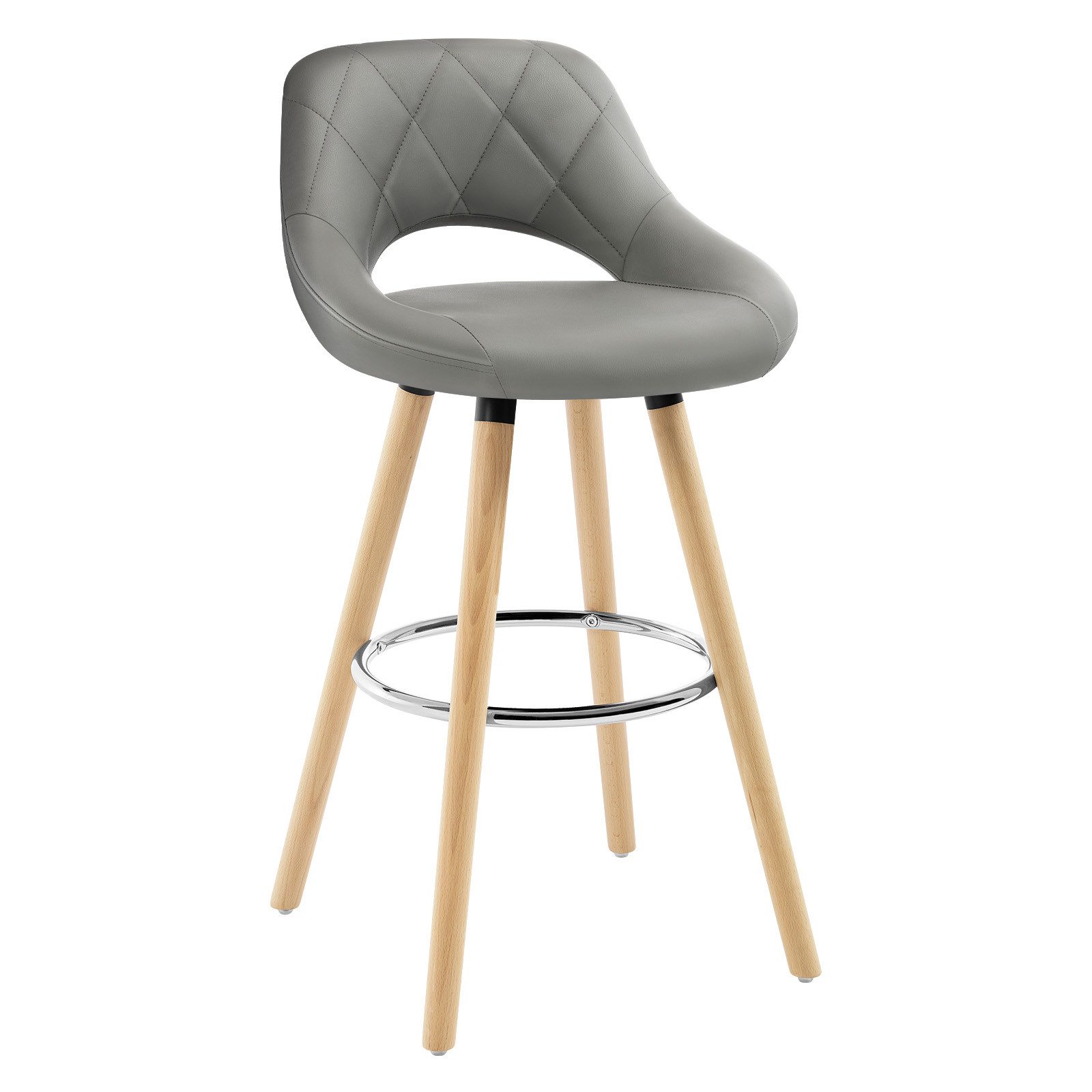 Woltu Barhocker (1 St), Barstuhl Holzgestell mit Lehne+Fußstütze Küchenstuhl