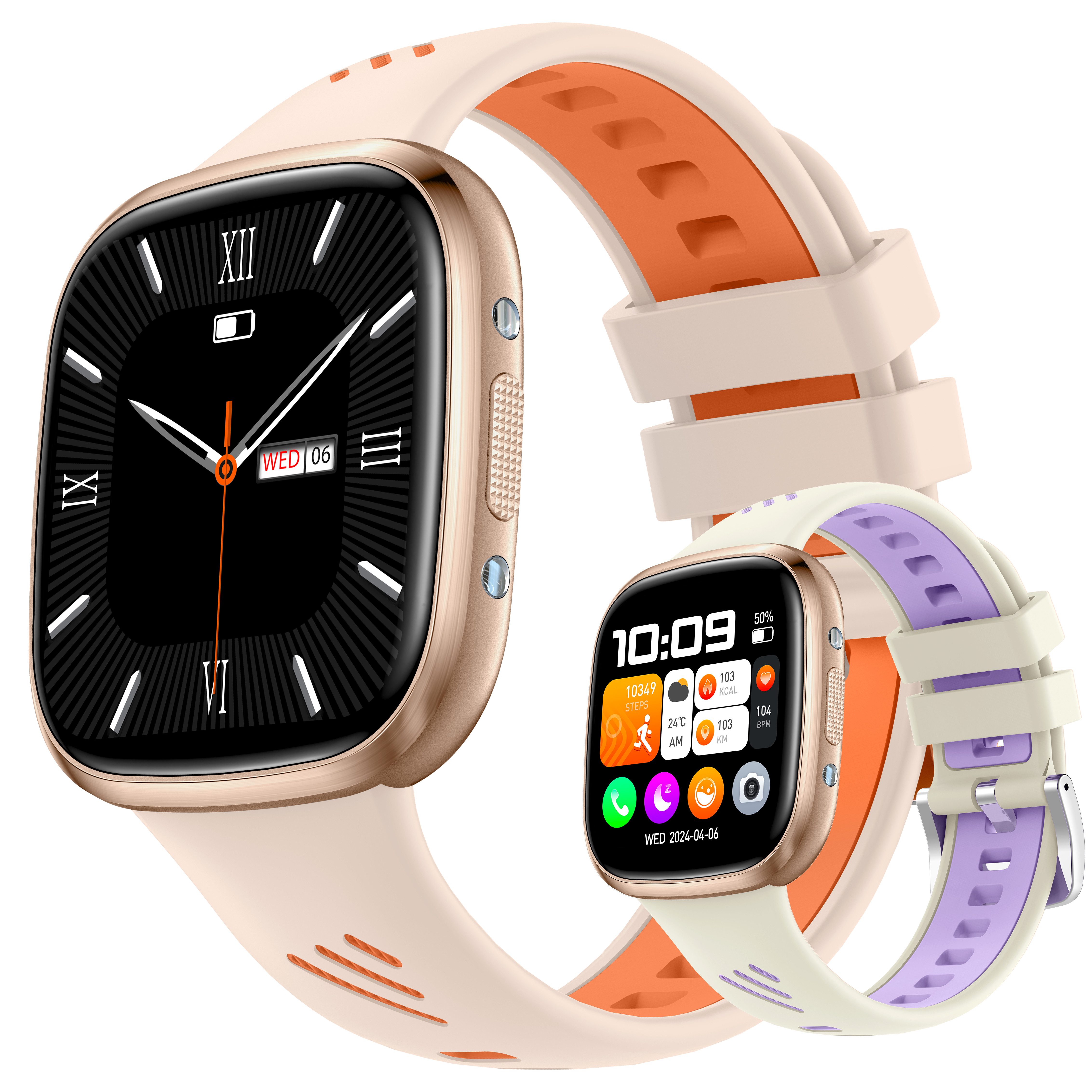 Smartwatch Damen Herren, 1,72" HD Touch Fitnessuhr mit Telefonfunktion Smartwatch