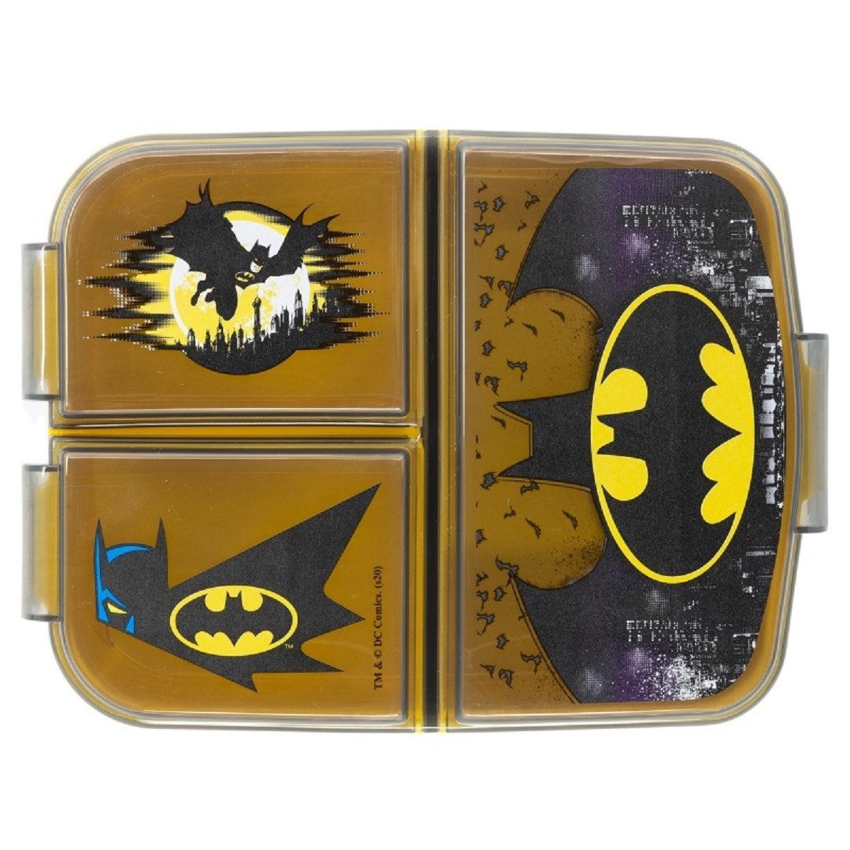 Stor Lunchbox Batman Kinder Brotdose – Lunchbox mit 3 Fächern & tollem Design, (Lebensmittelbox, 1x Dose, 3x Fächern), Brotzeitdose