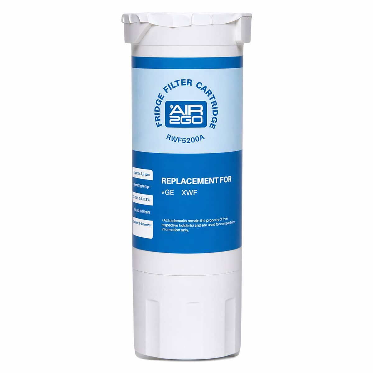AIR2GO Wasserfilter für Iomabe XWF / RWF5200A, Zubehör für Kühlschrankfilter für Iomabe ICO19JSPRSS, INO27JSPFFS, IWO19JSPFSS, Passend für Kühlschränke von Iomabe