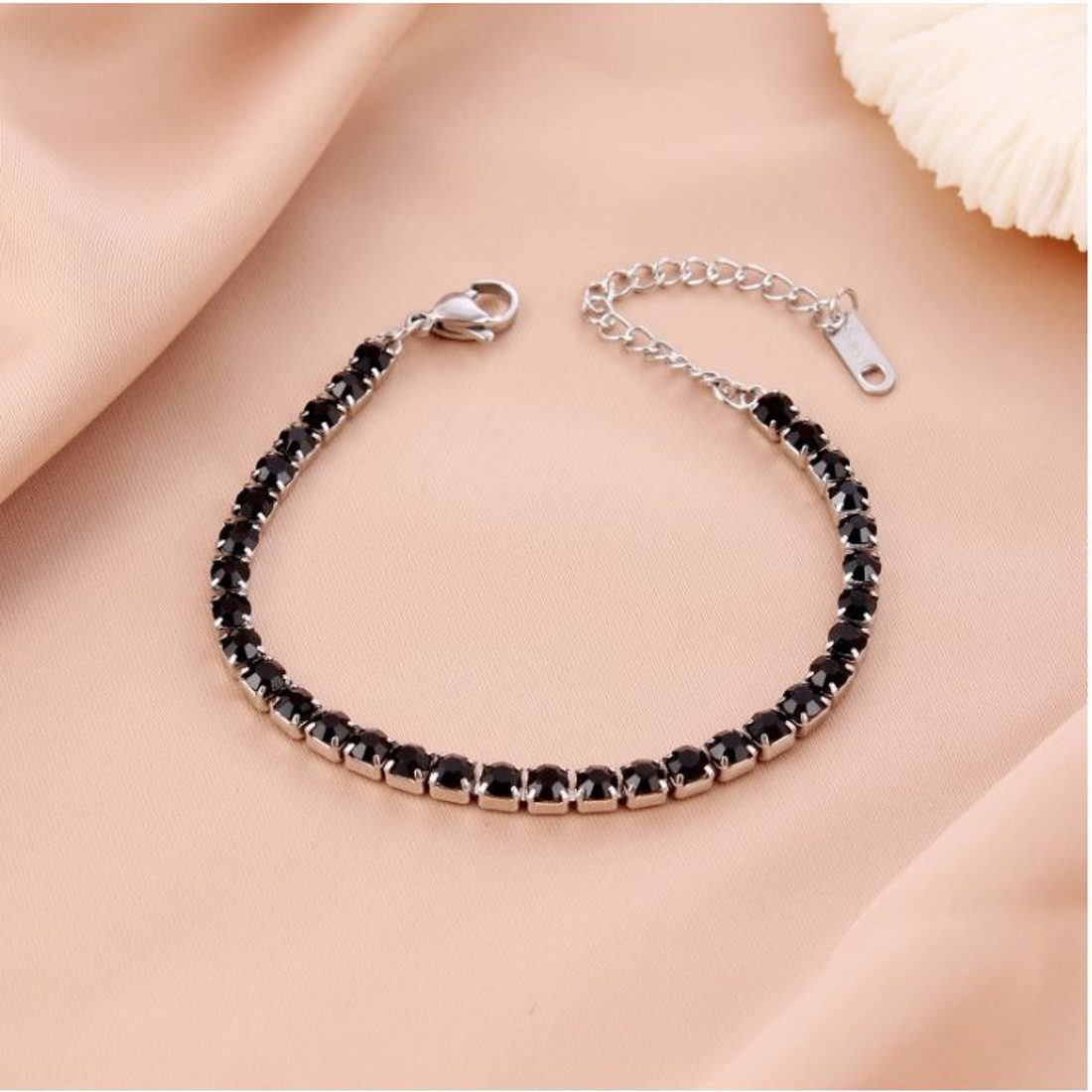 KARMA Tennisarmband Gold Silber Schwarz Metall günstig online kaufen