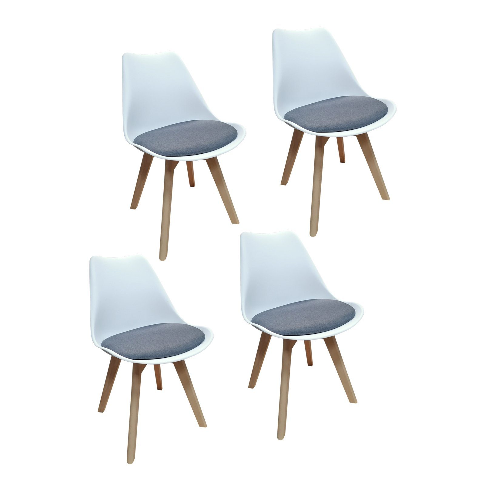 HTI-Living Esszimmerstuhl Stuhl Atlanta Webstoff 4er-Set (Set, 4 St), Esszimmerstuhl Weiß, Grau
