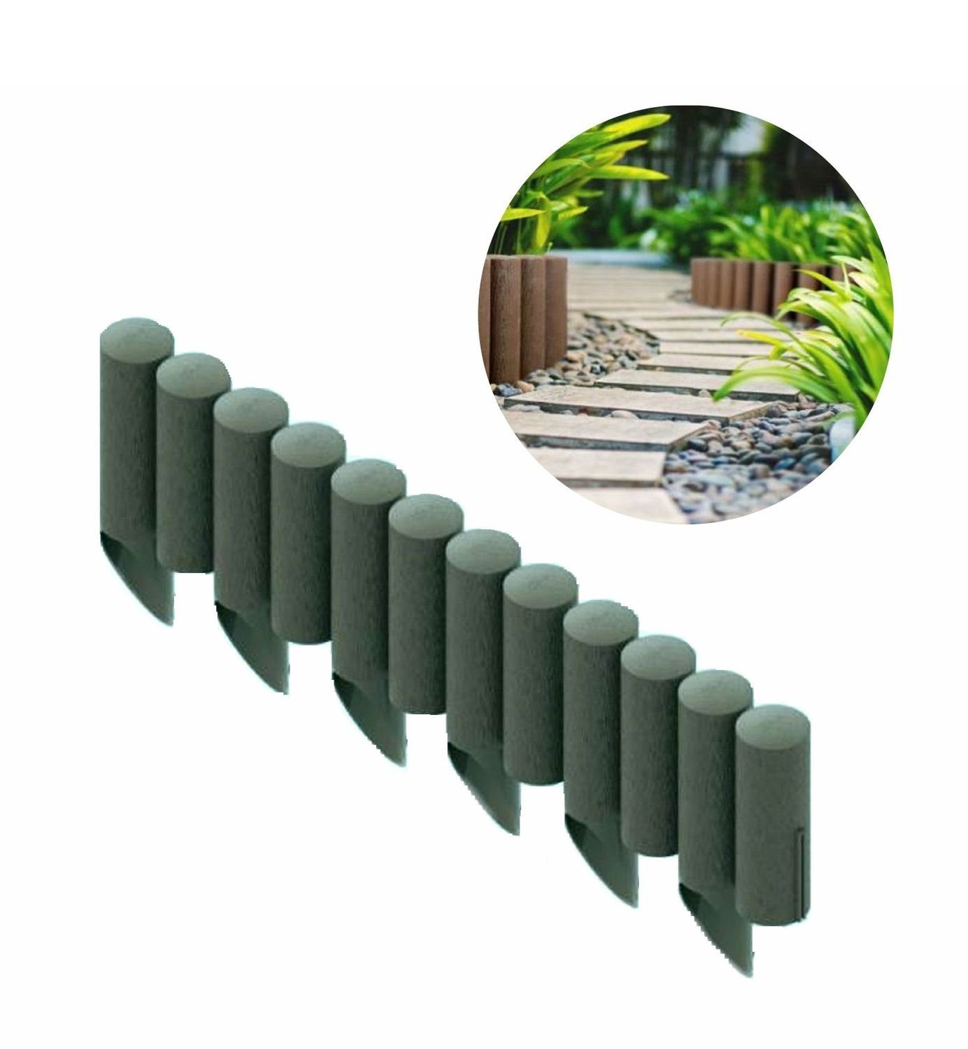 ichzapfe Beetbegrenzung »Palisaden aus Kunststoff grun 230cm x 25.5cm