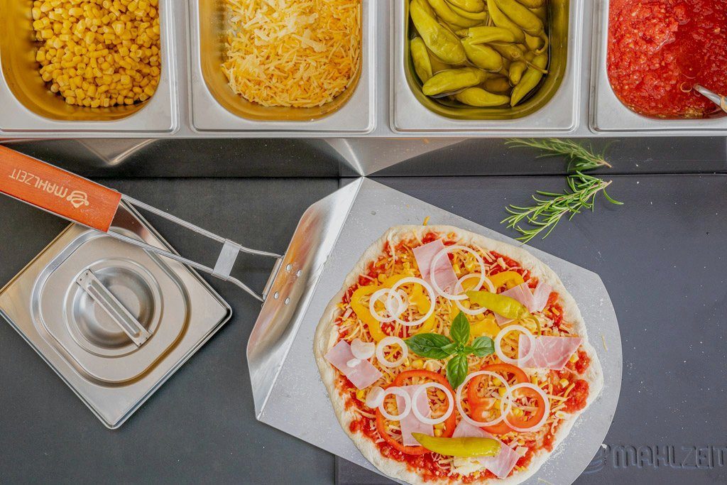 Mahlzeit Aufbewahrungssystem Edelstahl Zutatenbehälter, 6 x 1/6 GN Behälter mit Gummifüße, Edelstahl