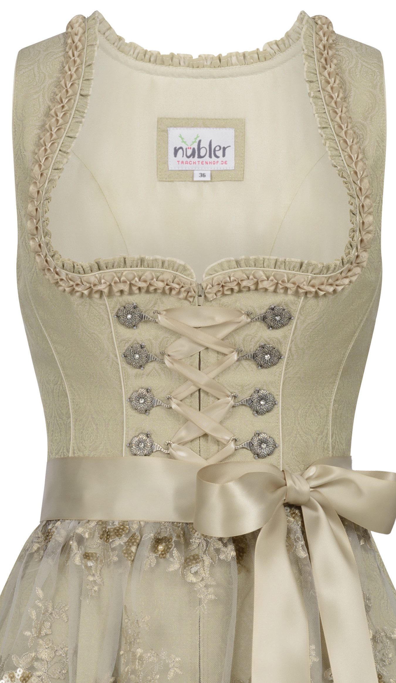 Nübler Dirndl Mini Dirndl Gerhild in Kiwi von Nübler - Rocklänge 55 cm