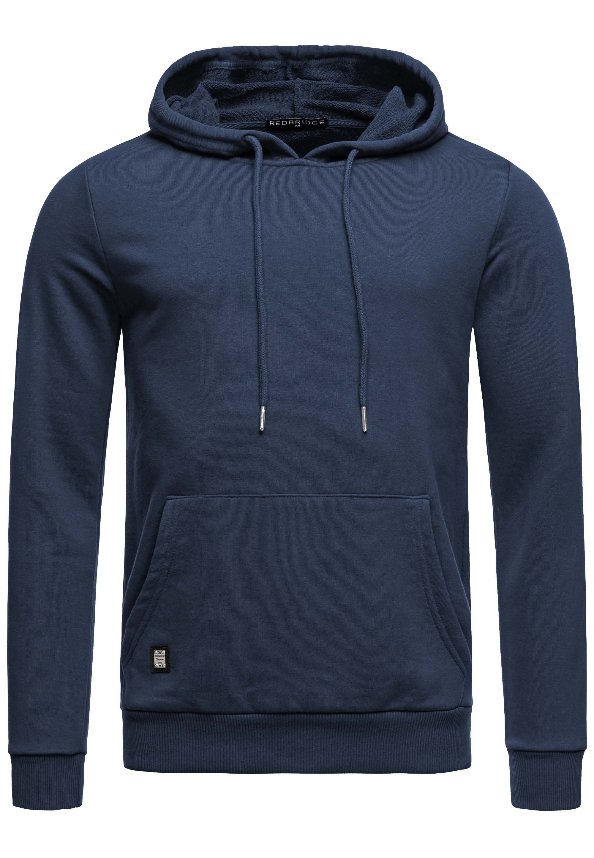 RedBridge Kapuzensweatshirt Hoodie mit Kängurutasche Premium Qualität Navyblau