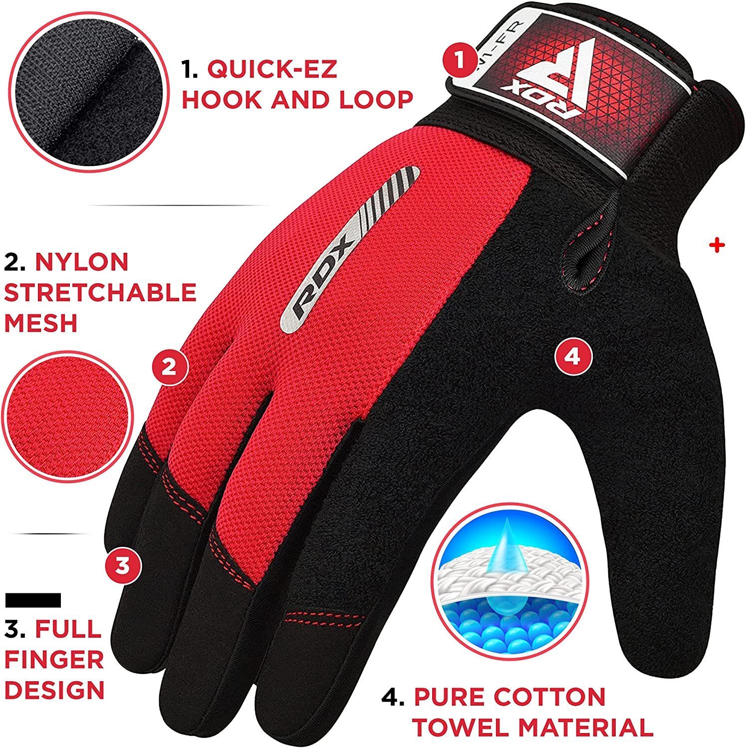 RDX Trainingshandschuhe RDX Fitness Handschuhe Full Finger Frauen Männer Ge günstig online kaufen