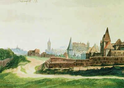 Postkarte Kunstkarte Albrecht Dürer "Nürnberg (Westteil der Stadt)"