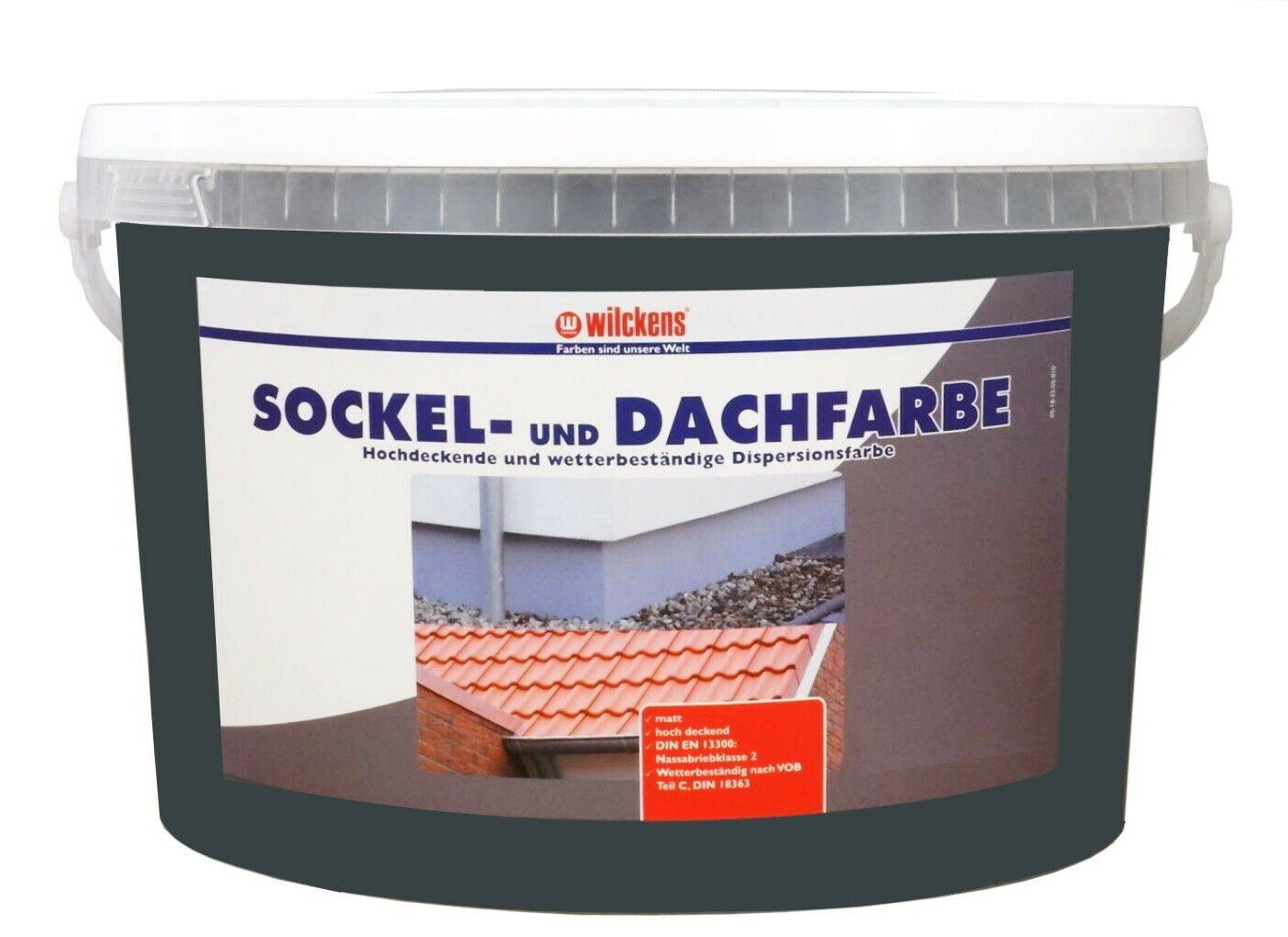 Wilckens Farben Sockelfarbe, 2x 2,5l Sockel- Dachfarbe Anthrazit Sockelfarbe Außenfarbe