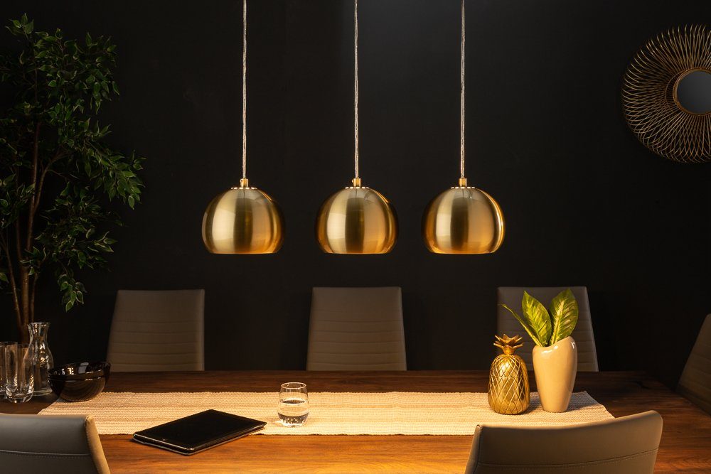 riess-ambiente Hängeleuchte GOLDEN Wohnzimmer · · ohne Metall Leuchtmittel, BALL · Design Modern gold, Esszimmer