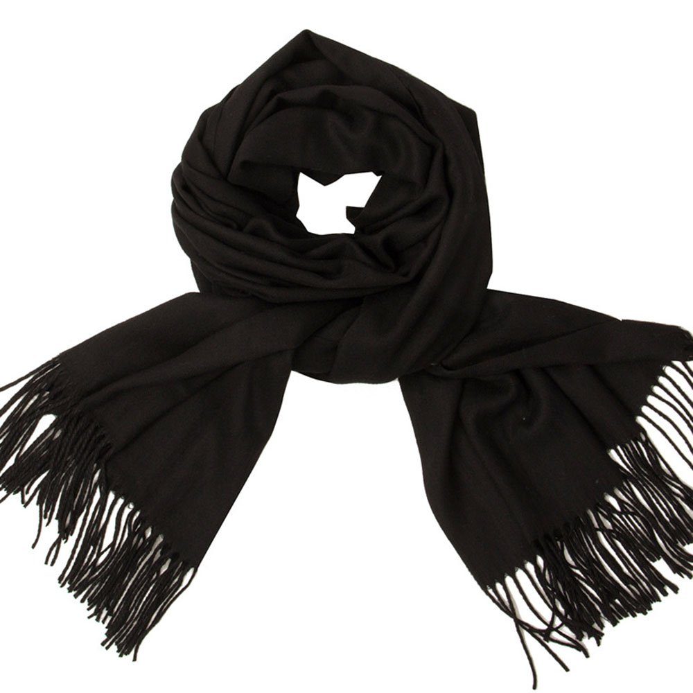 Klassischer Winter Weicher Langer GelldG Schal Warmer Eleganter Schal schwarz Modeschal Schal