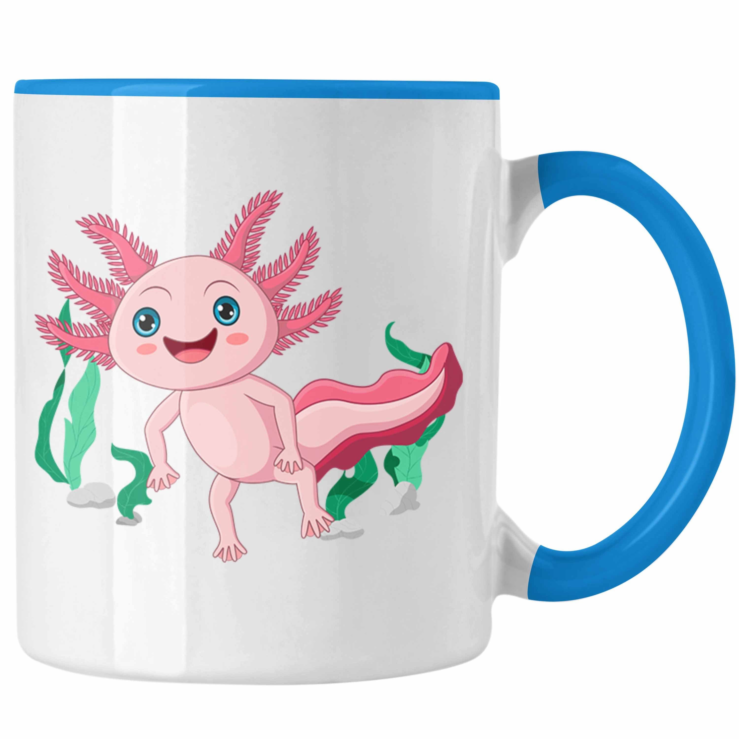 Tasse Geschenk Blau Axolotl Schwanzlurch-Liebhaber für Trendation Süß - Trendation Tasse