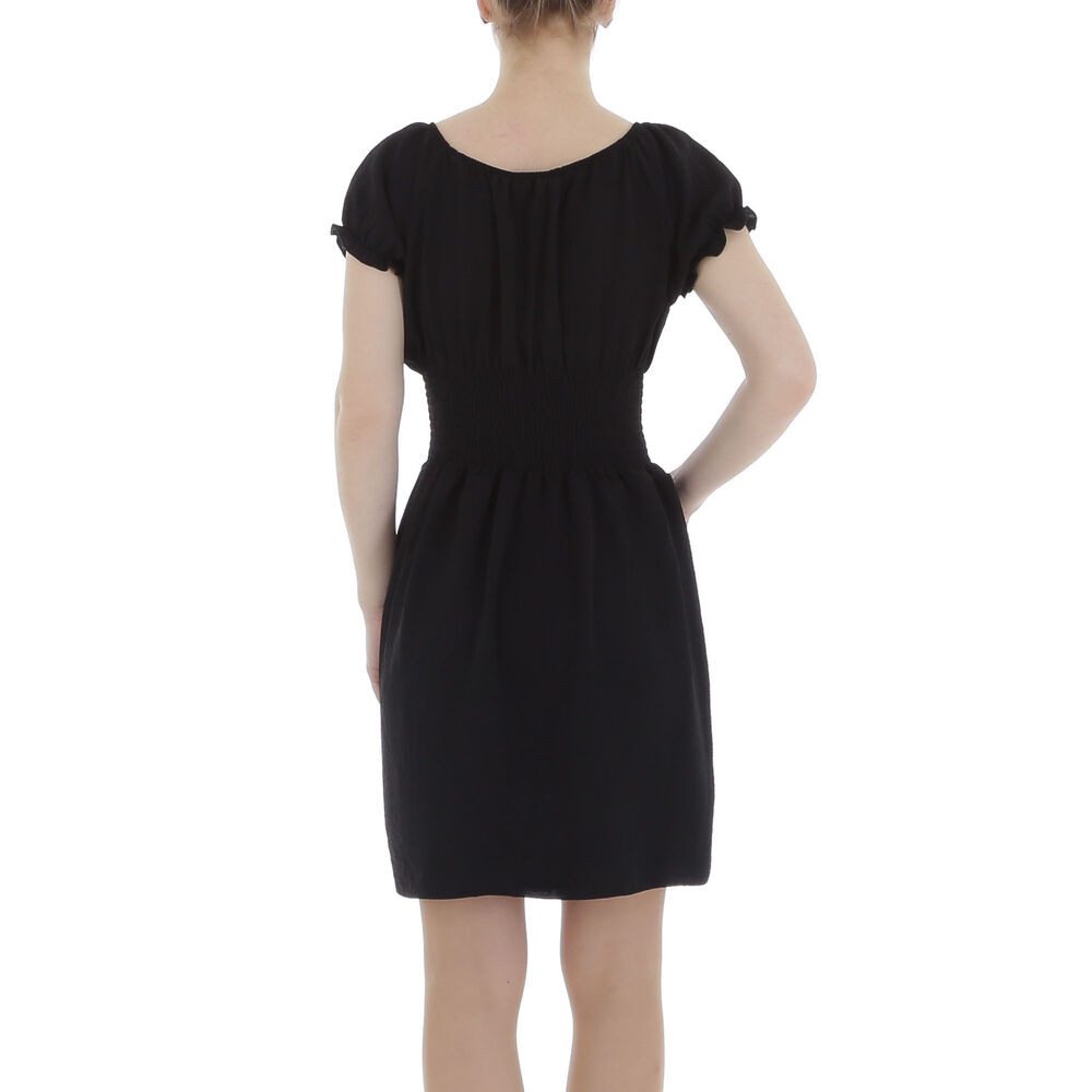 Ital-Design summer dress women's leisure (86164466) crepe look/smocked mini dress in black