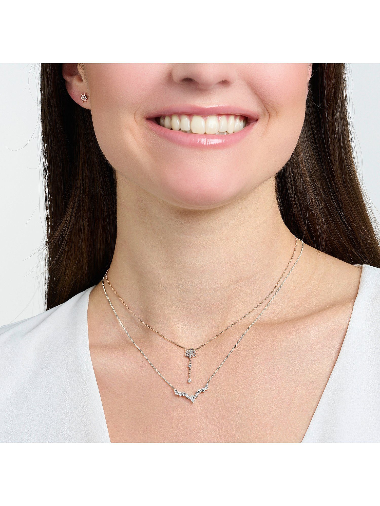 THOMAS SABO Silberkette Thomas Sabo Damen-Kette 925er Silber Zirkonia, Charming