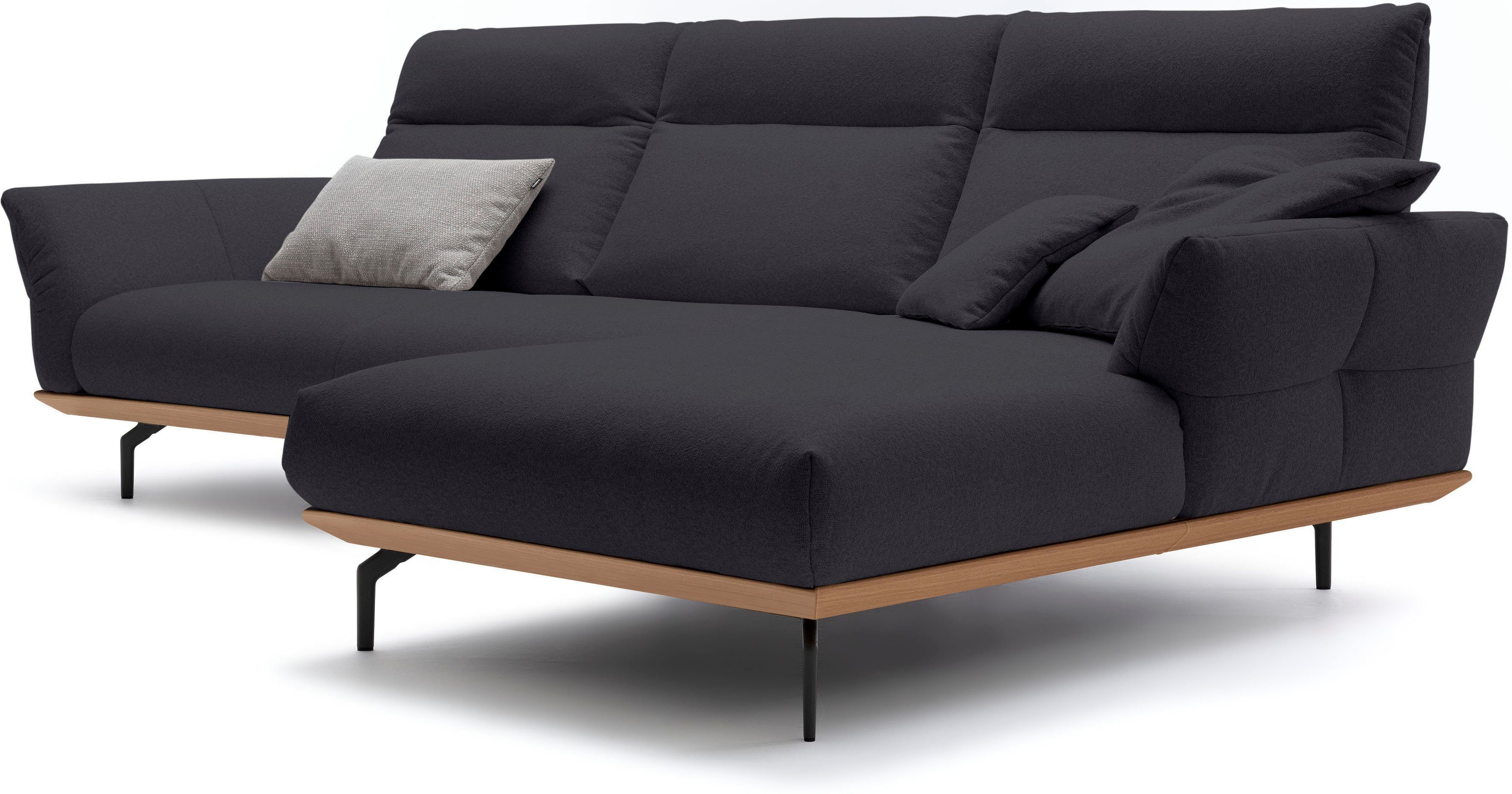 hülsta sofa Ecksofa hs.460, Winkelfüße Breite Eiche, Sockel cm 318 in in Umbragrau