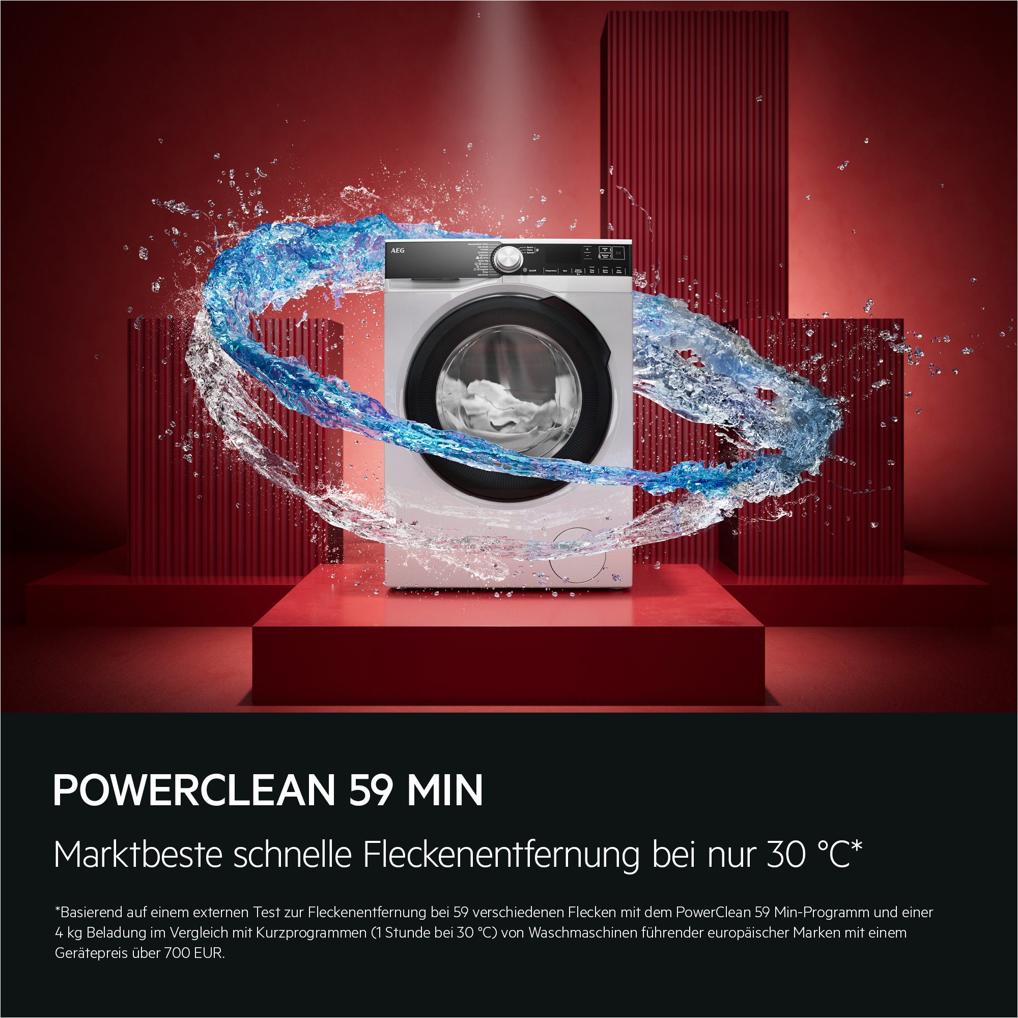 AEG Einbauwaschmaschine 8000 PowerCare® LR8BI7480, 8 kg, 1400 U/min, PowerClean: Vollständige Fleckenentfernung in 59 Min. bei nur 30 °C