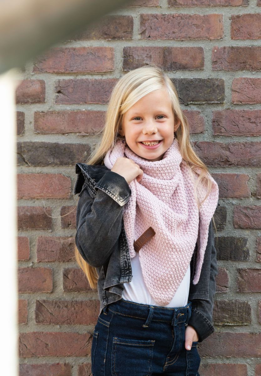 Knit Factory Schal Coco Dreiecksschals 140x60 cm Glatt Rosa, (1-St), Schal Strickschal Umhängetuch Tuch Strickware