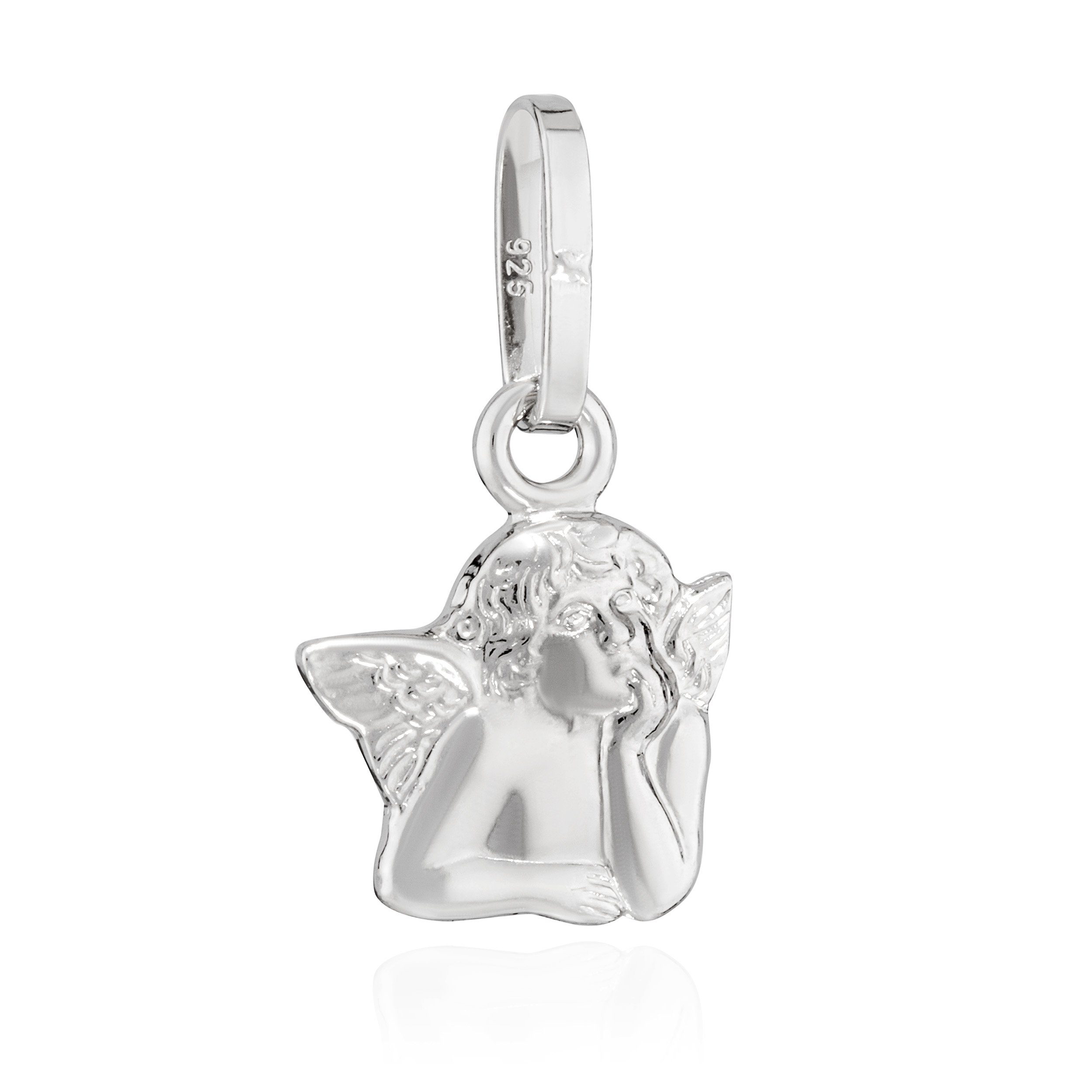 Kettenanhänger Kettenahänger Schutzengel klein 925 Silber hochglanz 9x7mm Talisman Am