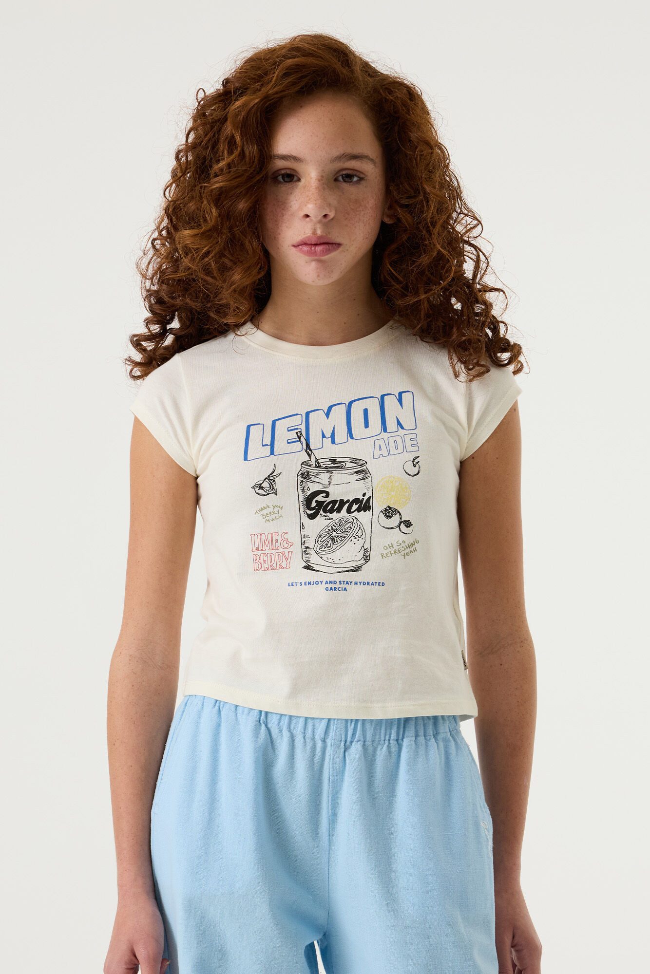 Garcia Kurzarmshirt mit Print und Rundhals