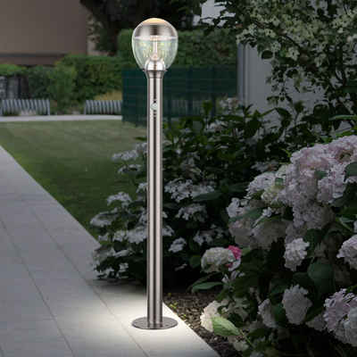 etc-shop LED Sockelleuchte, Stehlampe Edelstahl Gartenleuchte mit Bewegungsmelder LED Wegeleuchte Sockelleuchte Außen, 11,5 Watt 750lm 3000K, DxH 15x 99 cm