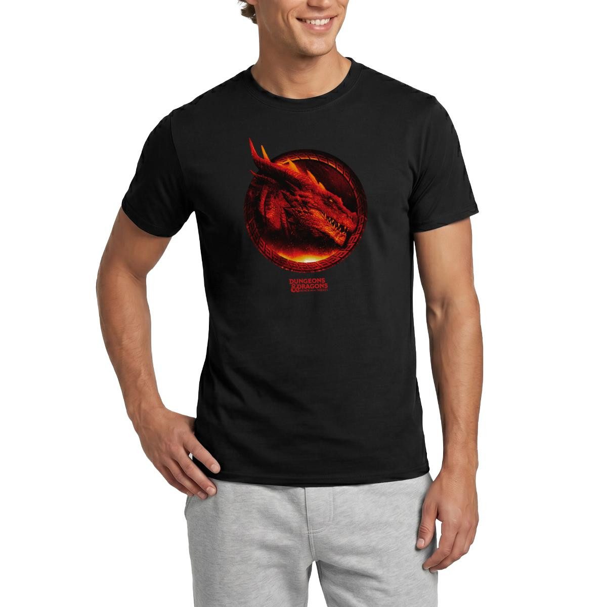 T-Shirt Dungeons & Dragons DnD Roter Drachenkopf Männer T-Shirt