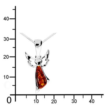 OSTSEE-SCHMUCK Kette mit Anhänger - kleiner Engel - Silber 925/000 - Bernstein (2-tlg)