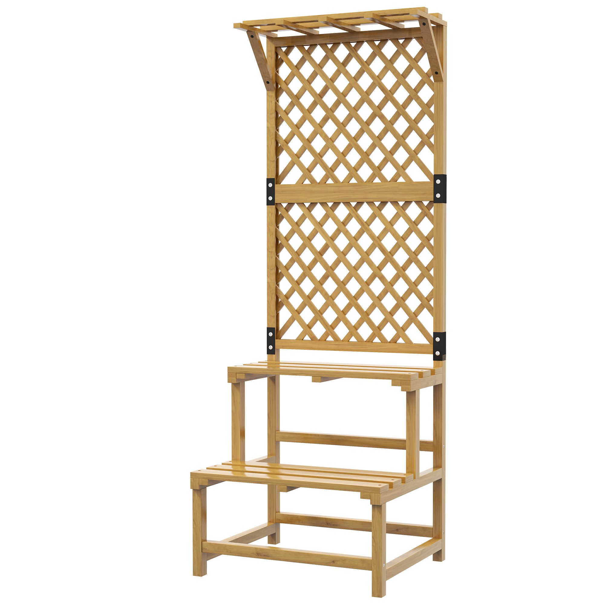 furnicato Pflanzentreppe Zweistufige Blumentreppe Gelb 60B x 50T x 166H cm (1 St)