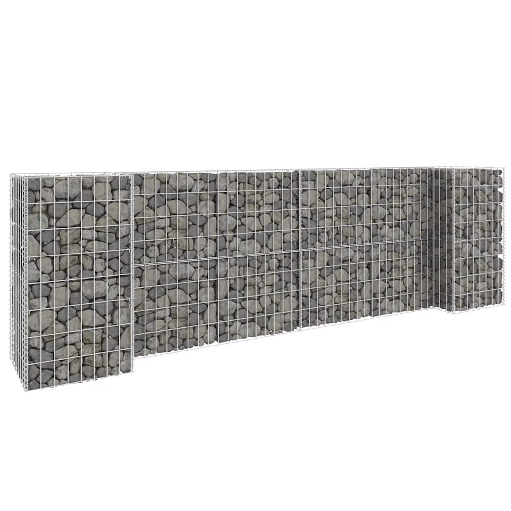 furnicato Hochbeet Gabionen-Pflanzgefäß 260x40x80 cm Silber aus Stahldraht