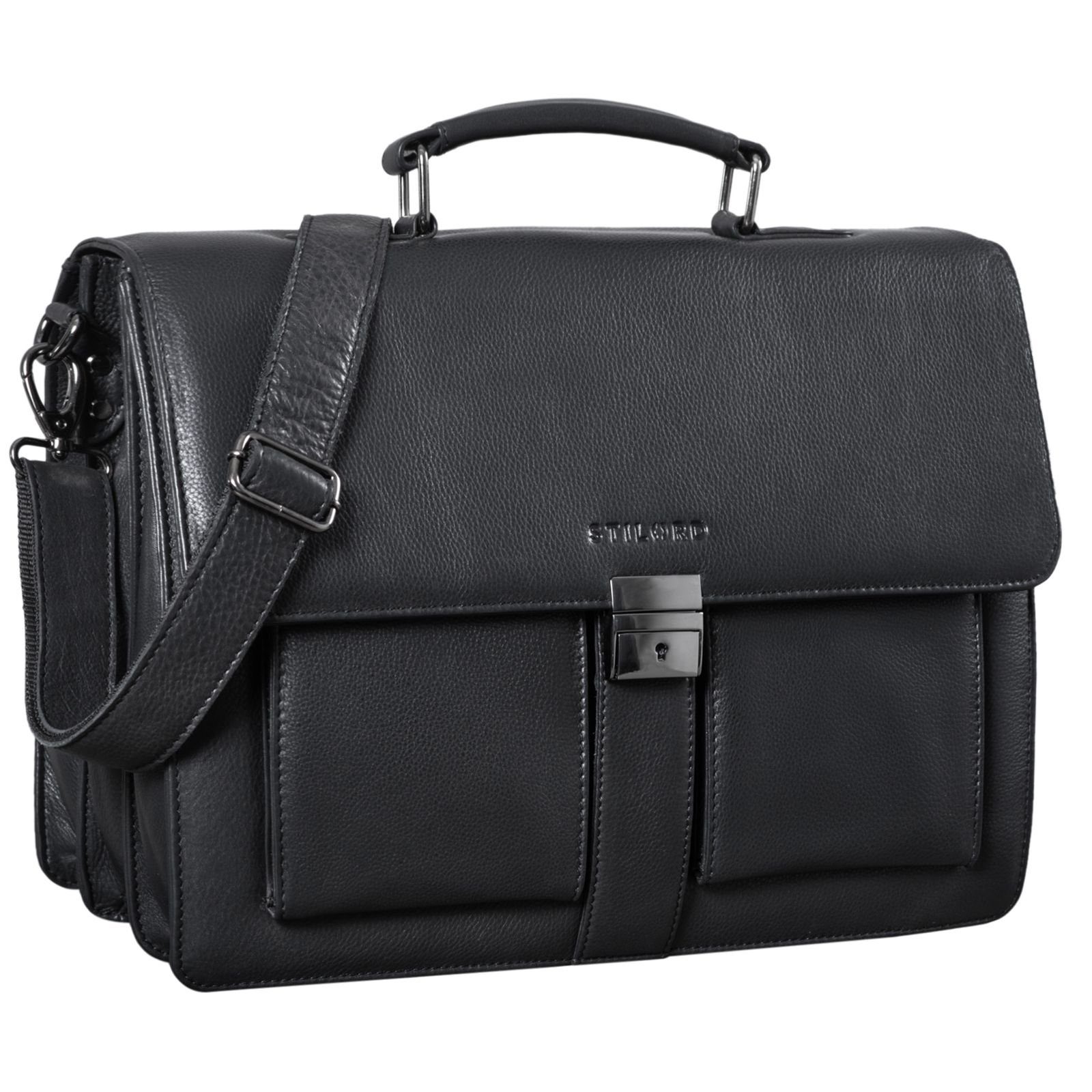 STILORD Aktentasche "Eros" Aktentasche Leder 15,6" Laptoptasche Businesstasche Echtleder